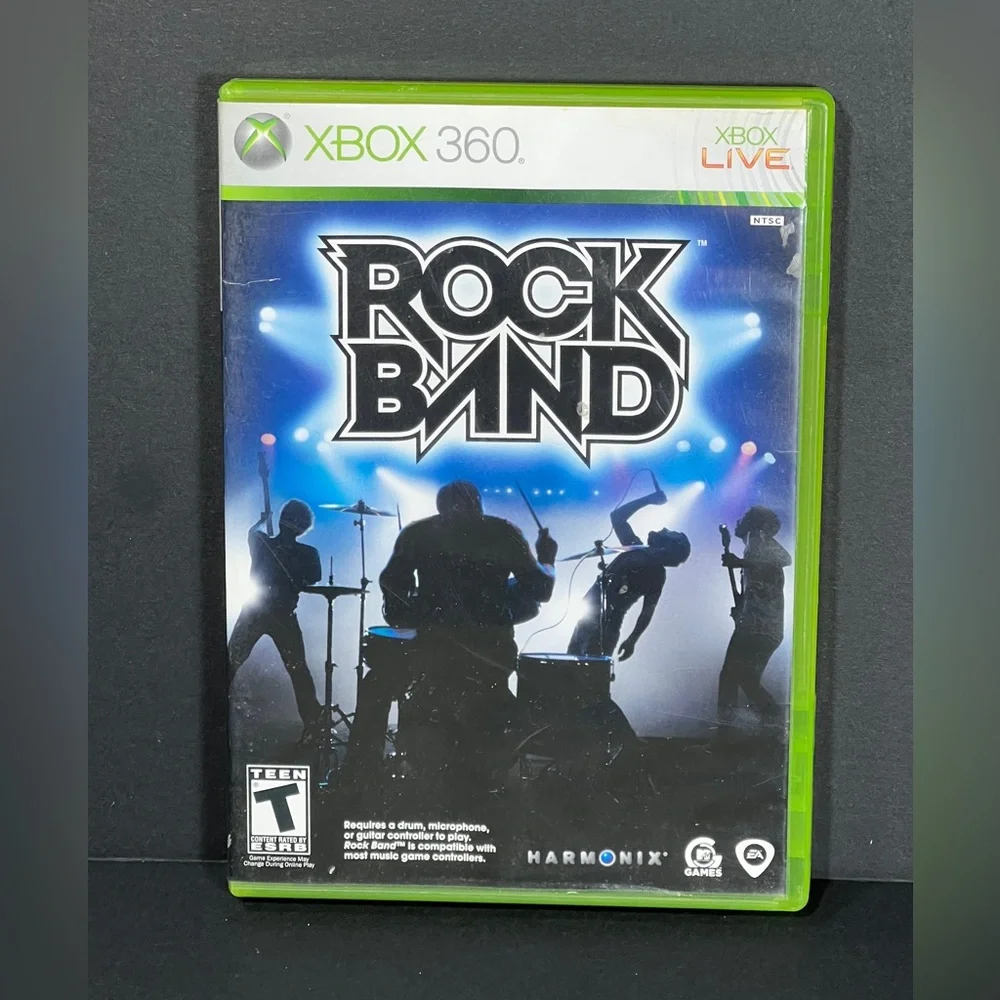 Rock Band Microsoft Xbox 360 Complete CIB Video Game Only NO Instruments
